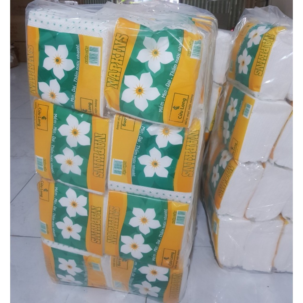 1 BÀNH GIẤY VUÔNG HOA MAI 40 GÓI 32 TỜ