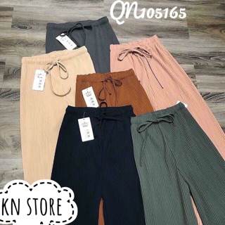 Quần culottes dập ly ống suông