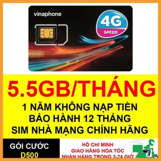 SIM VINAPHONE D500 TRỌN GÓI 1 NĂM