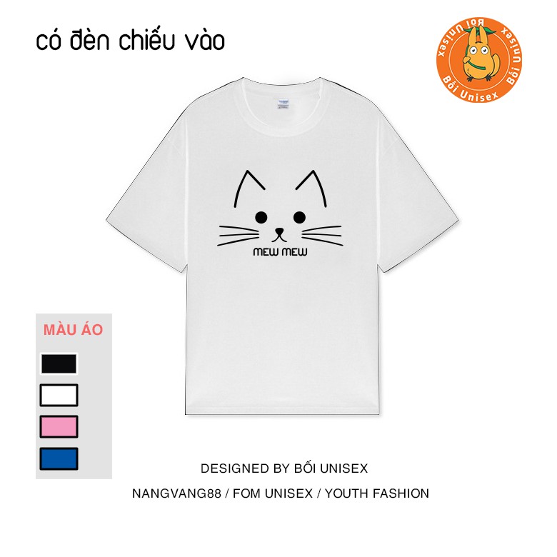 Áo Thun Tay Lỡ Nam Nữ Unisex MEO MEO Bối Unisex