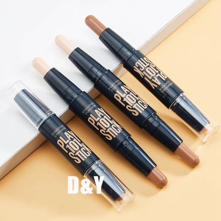 Double Head Highlighting Shading Stick Contour Bronzer Face Make Up Waterproof and Long Lasting Makeup Cosmetic Beauty