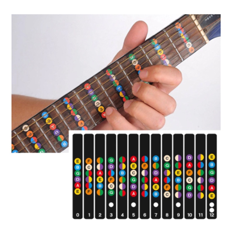 ✿ Miếng Dán Phím Đàn Guitar Bass Bằng Vinyl Cho Ghi Chú Học Tập