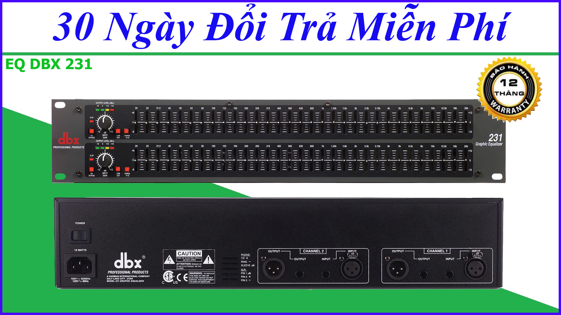 Thiết Bị Trộn Âm Thanh Cao Cấp Equalizer DBX - 231EQ Cho Dàn Âm thanh- Bảo Hành 12 Tháng-1 đổi 1 trong 30 ngày