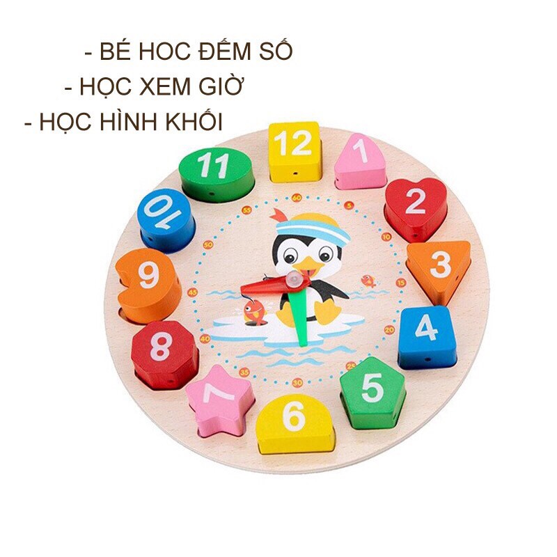 Combo 6 món đồ chơi trí tuệ cho bé: đồng hồ gỗ, luồn hạt, sâu gỗ, thả hình trụ, tháp gỗ, đàn 8 thanh tăng tưduy,khéo léo