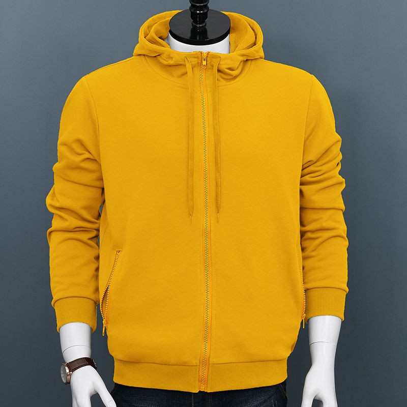 Áo Hoodie Cotton Cổ Lọ Phối Khóa Kéo Cá Tính Theo Phong Cách Thu Đông Dành Cho Nam