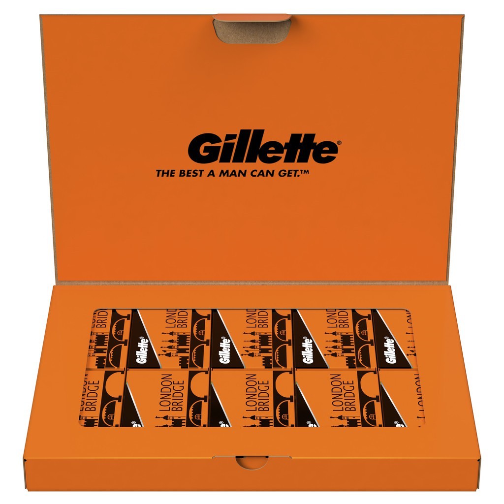 Combo Bọt cạo râu Gillette London Bridge 300g + Lưỡi Lam Gillette London Bridge - hộp 100 cáix2 dành cho Barbershop