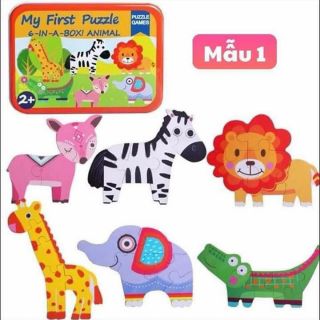 Đồ chơi xếp hình 💕FREESHIP💕 GHÉP HÌNH GỖ PUZZLE 6 HÌNH  nhiều cấp độ cho bé trai bé gái, xếp hình gỗ thông minh