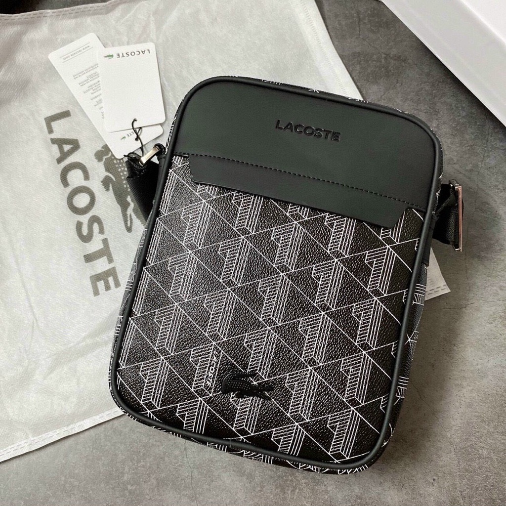 Túi nam đeo chéo Lacoste khóa gài cao cấp cá tính