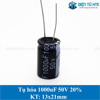 Tụ hóa tần số cao 1000uf 50v 20% kích thước 13x21mm
