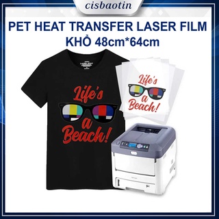 10 TỜ PET HEAT TRANSFER LASER FILM - IN TRÊN MỌI VẢI -  KHỔ 48cm*64cm