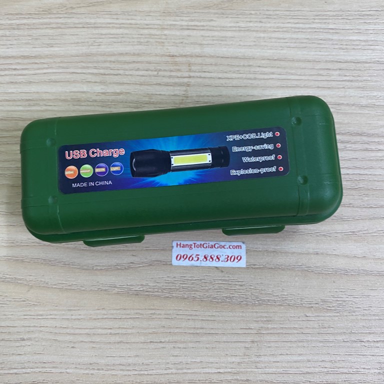 Đèn pin mini bỏ túi Ultrafire COB siêu sáng, nhỏ gọn, zoom xa gần, sạc USB (mã DP143)