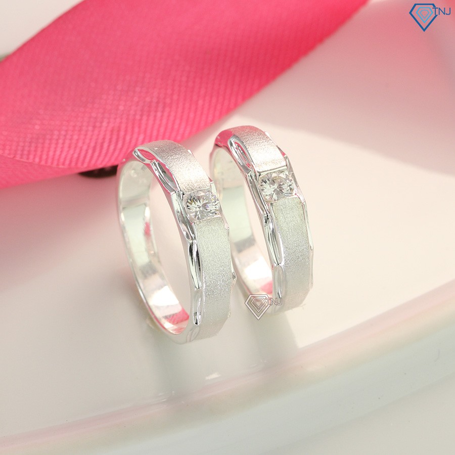 Nhẫn đôi nam nam đính đá khắc tên ND0414 Trang Sức TNJ