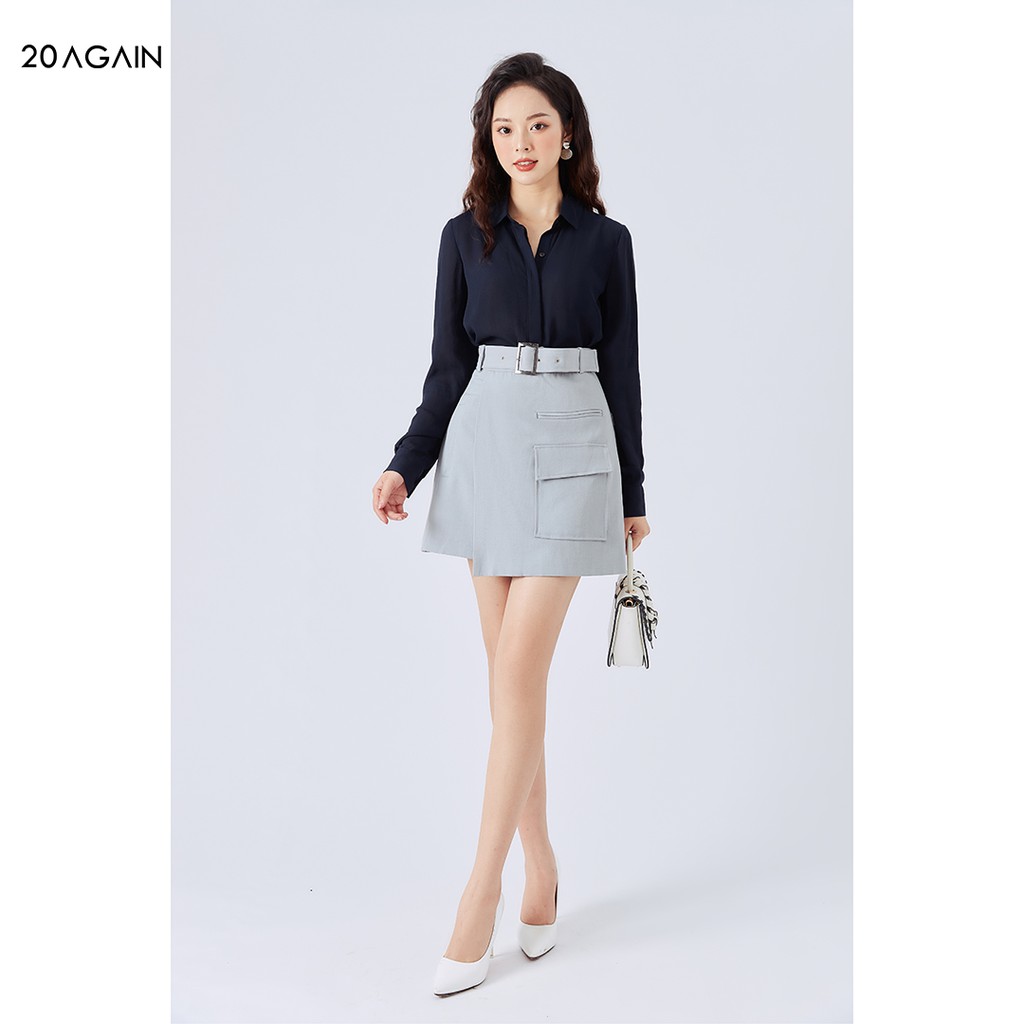 [Mã WABRAG99 giảm 10% đơn 99K] Chân váy công sở dáng A 20AGAIN hàng thiết kế túi ốp trẻ trung JAA1206 | BigBuy360 - bigbuy360.vn
