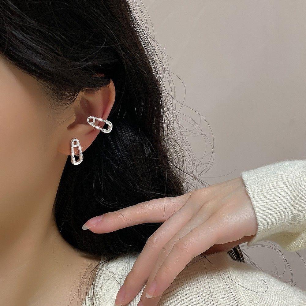 Bông Tai Dạng Kẹp Bằng Giấy Thời Trang Cho Nữ|Khuyên Kẹp Vành Tai Đính Hạt Giả Ngọc Trai