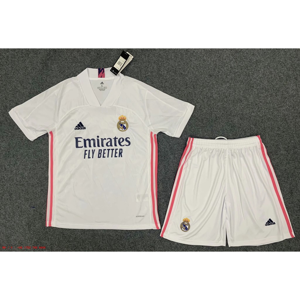 ĐẠI HẠ GIÁ Bộ quần áo thun thái Real Madrid 20/21 Trắng *