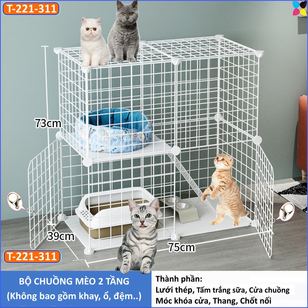 Chuồng Quây Chó Mèo - Tấm Lưới Sắt Thép Lắp Ghép Đa Năng Lắp Nhà - Tặng Kèm Theo Chốt Tiện Lợi