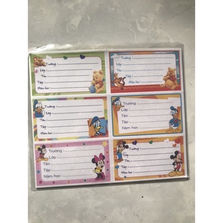 Nhãn dán vở, dán tập decal Đại Nam 1 tờ 6 ô