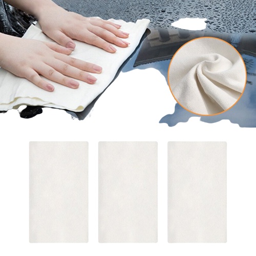 Khăn lau xe ô tô cao cấp bằng da dê Hàn Quốc, mềm mịn, thấm hút nhanh, lau sạch bề mặt