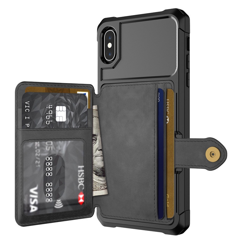 Ốp điện thoại lưng gắn ví phối giá đỡ tiện dụng cho iPhone 12 11 Pro Max X 6 6S Plus 7 8 plus XS MAX XR | BigBuy360 - bigbuy360.vn