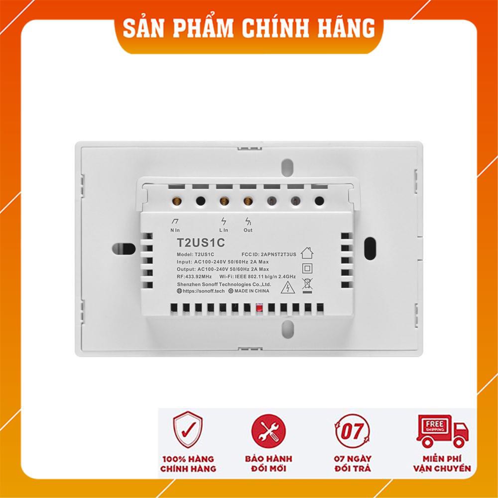 Công Tắc (Wifi + RF433) Sonoff T2 US 3 Nút Cao Cấp (New version 2019)