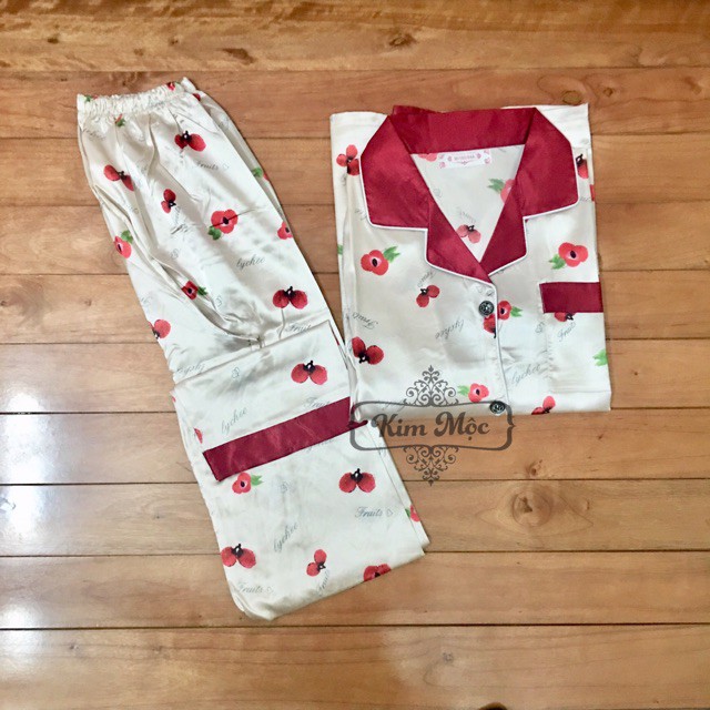 Đồ Mặc Nhà Pijama Lụa Dài Tay Chất Đẹp Hàng Quảng Châu Cao Cấp