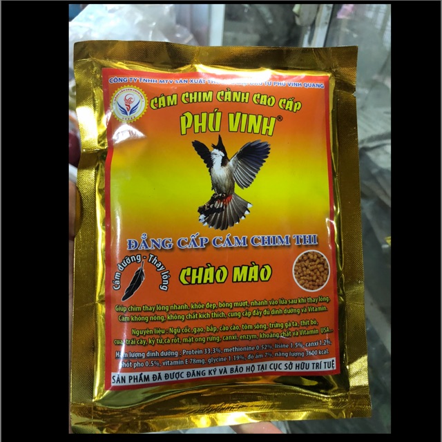 Cám Phú Vinh Chào Mào Dưỡng, Thay Lông 200gr - Thức Ăn Chim Cao Cấp