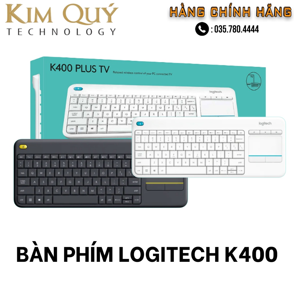 Bàn phím tích hợp TouchPad Logitech K400 Plus - HÀNG CHÍNH HÃNG - BH 12 THÁNG