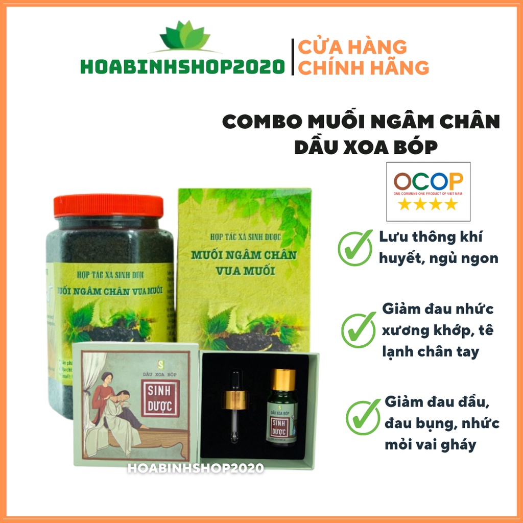 [CHÍNH HÃNG] COMBO Muối ngâm chân  - Dầu xoa bóp Sinh Dược