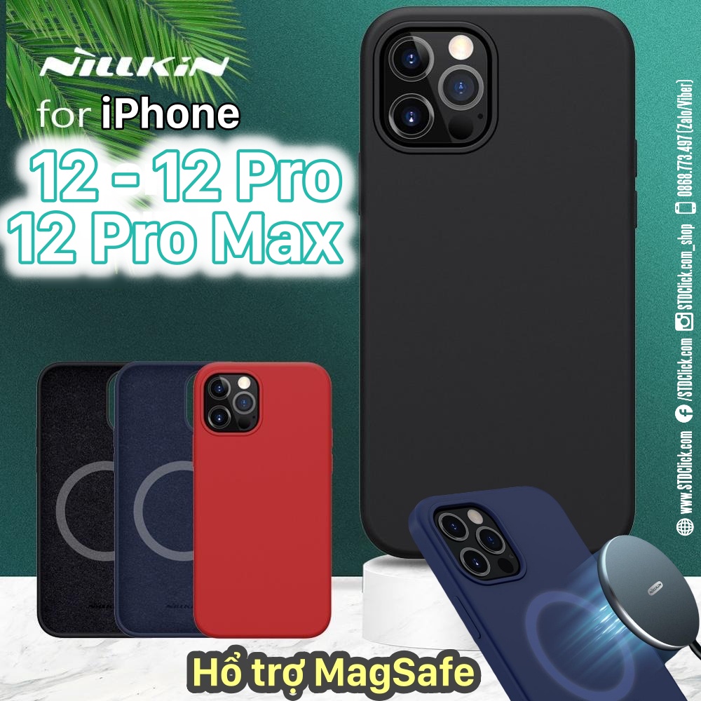 ỐP LƯNG IPHONE 12 - 12 PRO - 12 PRO MAX NILLKIN FLEX PURE PRO MAGNETIC SILICONE CHÍNH HÃNG