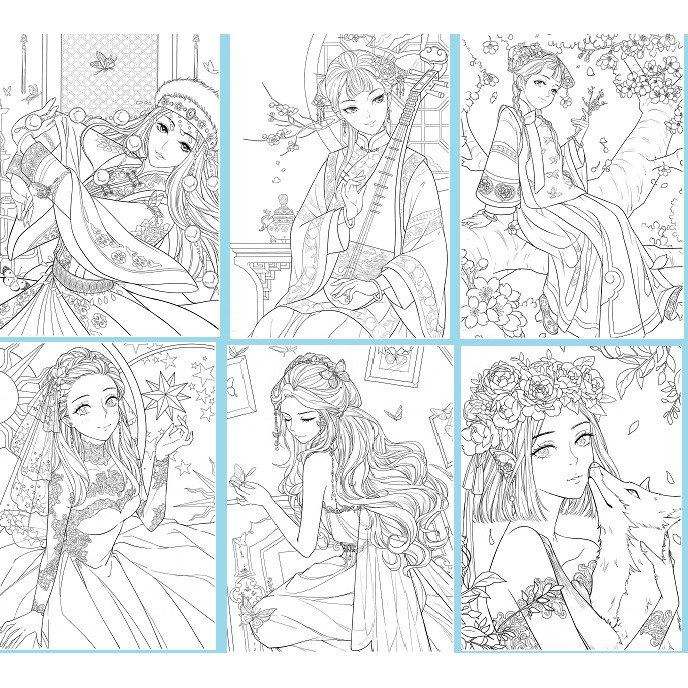 Tranh tô màu Anime -Lineart, nhiều mẫu hot
