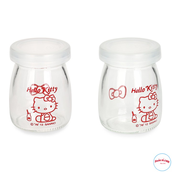 Hũ Thủy Tinh Làm Sữa Chua 100ml Có Nắp In Hình Dễ Thương br00310