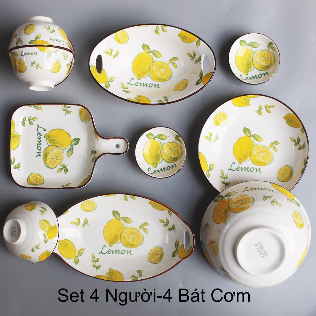 Set Bát Đĩa 🍋QỦA CHANH🍋Bát đĩa ăn cơm ăn mì, decor bàn ăn dễ thương