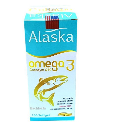 Viên Uống Omega 3 Alaska Giúp Sáng mắt, Bổ Não, Giảm Nguy Cơ Mắc Bệnh Tim Mạch (Hộp 100 Viên)