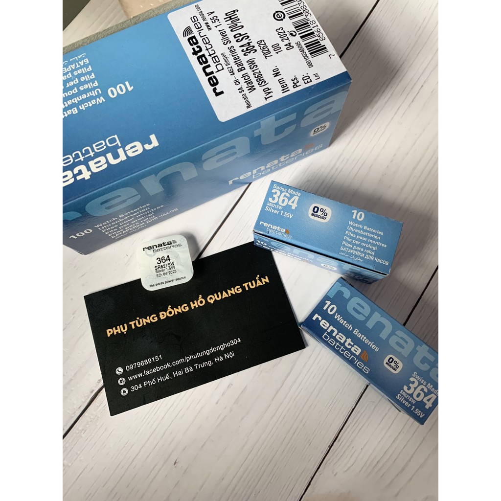 Pin Renata SR621SW 364 LR621 SR621 164 AG1 G1 Thuỵ Sĩ
