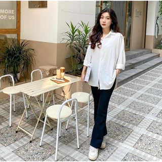 Áo sơmi đũi basic Quảng Châu CHANREEN [FREESHIP]