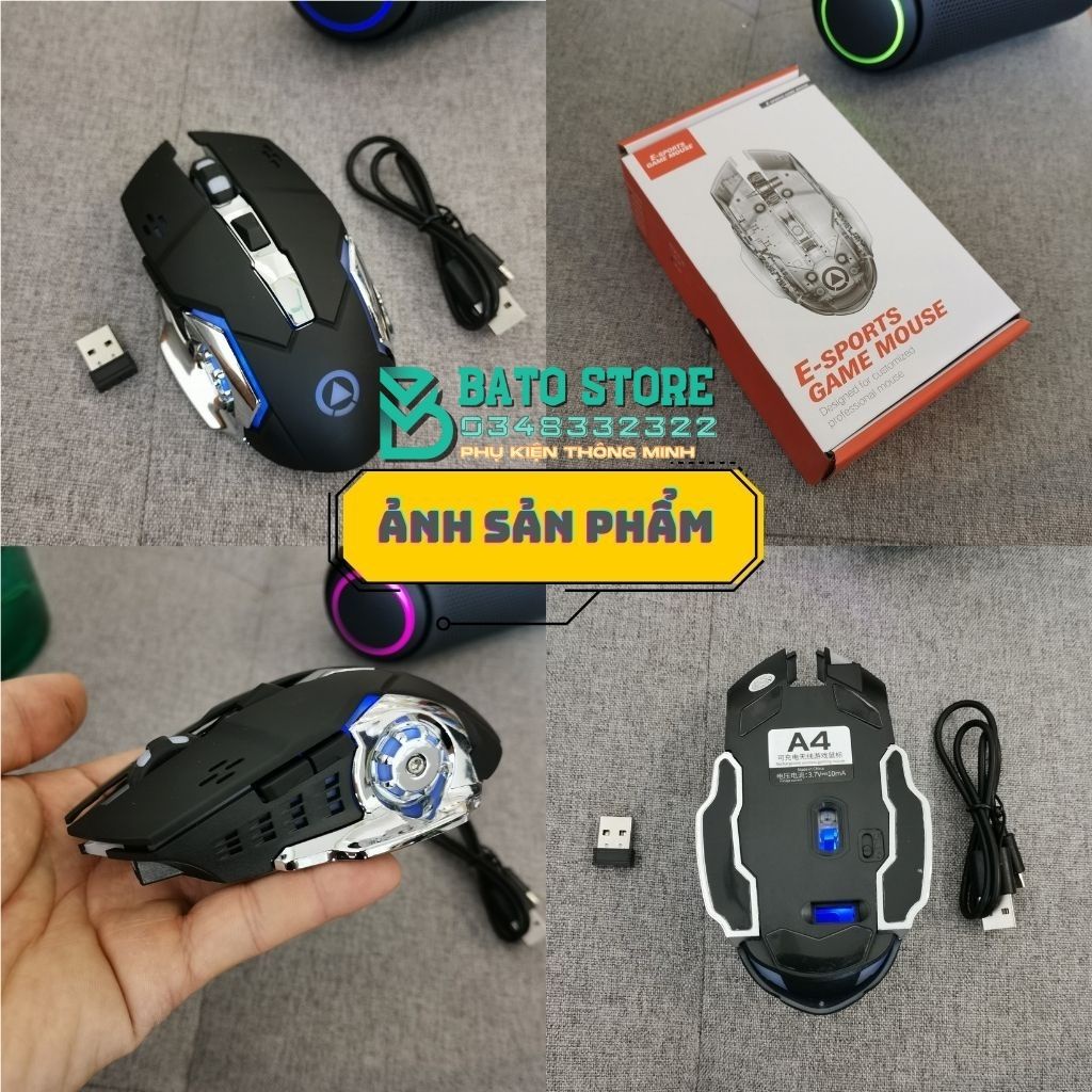 (HOT) Chuột Gaming Không Dây Pin sạc YINDIAO BT9 Led Xanh Lam, Siêu Ngầu, Cực Êm