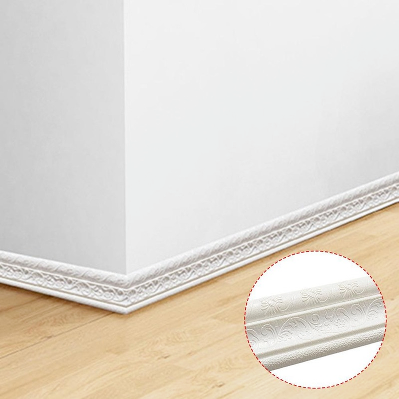 Xốp dán viền tường tự dính 2.3m hoa văn 3D dập nổi phong cách Âu Mỹ chống thấm thời trang mới 2021