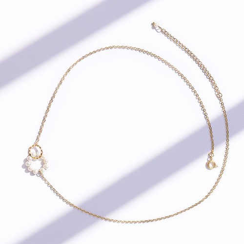 Dây Chuyền 2 Khoen Tròn Lồng Nhau Titan Ko Đen TT 3453