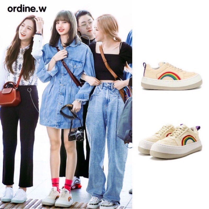 Giày BLACKPINK Lisa/ Giày cầu vồng đế độn bánh mì (2 ảnh thật ở cuối)