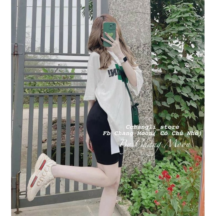 áo phông nữ form rộng cotton khô 3158 hình sao + in chữ