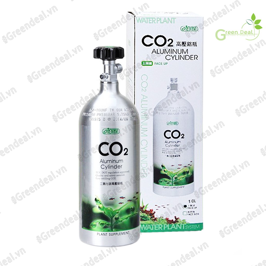 ISTA - CO2 Aluminum Cylinder (Face Side - Bình 2 Lít) | Bình CO2 nhôm cho hồ thủy sinh