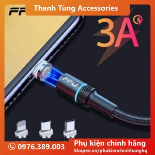 Cáp Sạc Nam Châm 2 Đầu - Xoay 360 Độ  Cho Lightning / Micro USB / Có Đèn LED, Sạc Nhanh 2.4A
