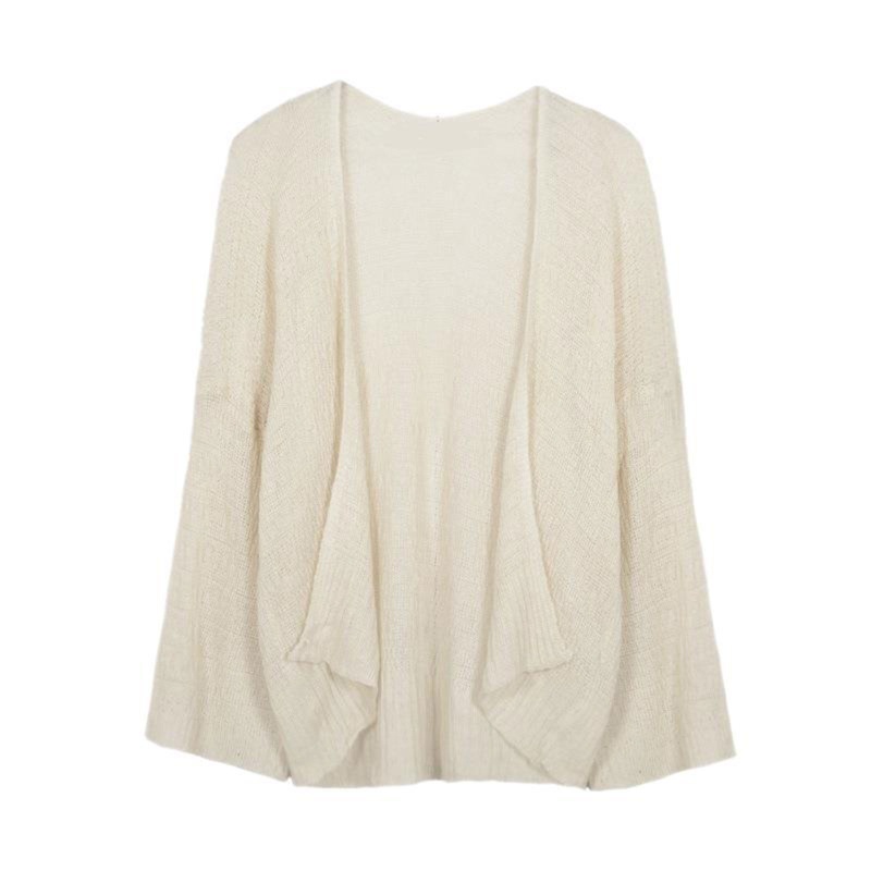 Brroa Áo Khoác Ngoài Bikini Dệt Kim Tay Dài Màu Trơn Chống Nắng Thời Trang Đường Phố Mùa Hè Cho Nữ