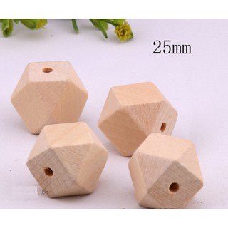 4 hạt gỗ đa giác đủ size 10-30mm