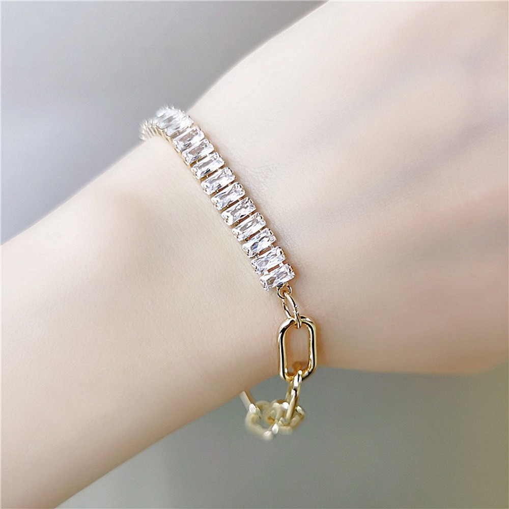 OT Vòng Tay Mạ Bạc Họa Tiết Hình Học Thời Trang Cho Nữ