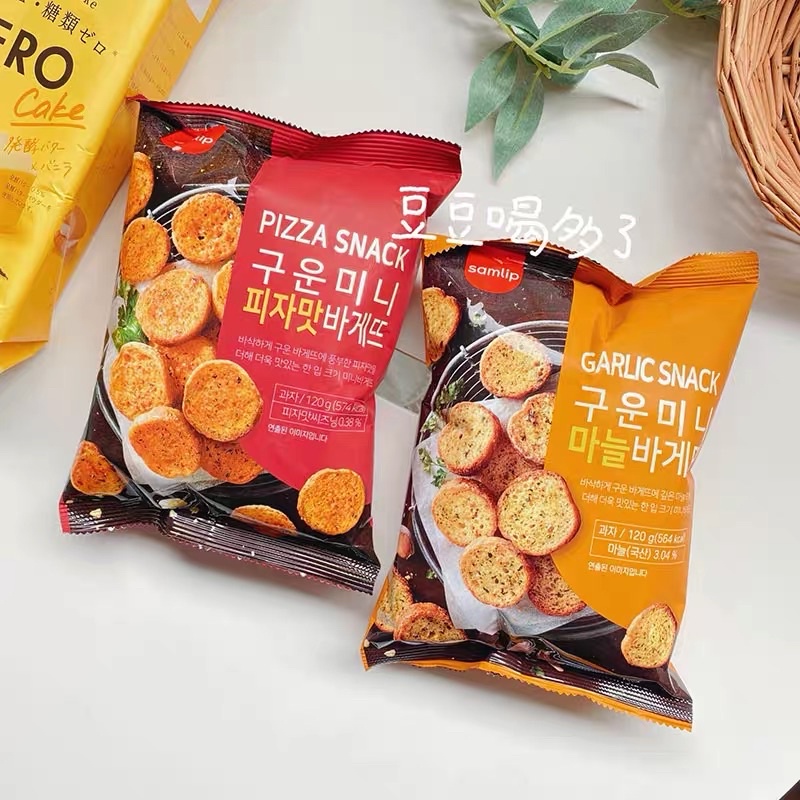 Snack bánh mỳ hương tỏi, Pizza 120g- Hàn quốc