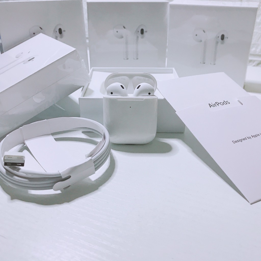 [Mã SKAMA07 giảm 8% đơn 250k]Tai Nghe Bluetooth Airpods 2 Tiger Tem Vàng Định Vị - Đổi Tên - Cảm Biến - Setting Cảm Ứng