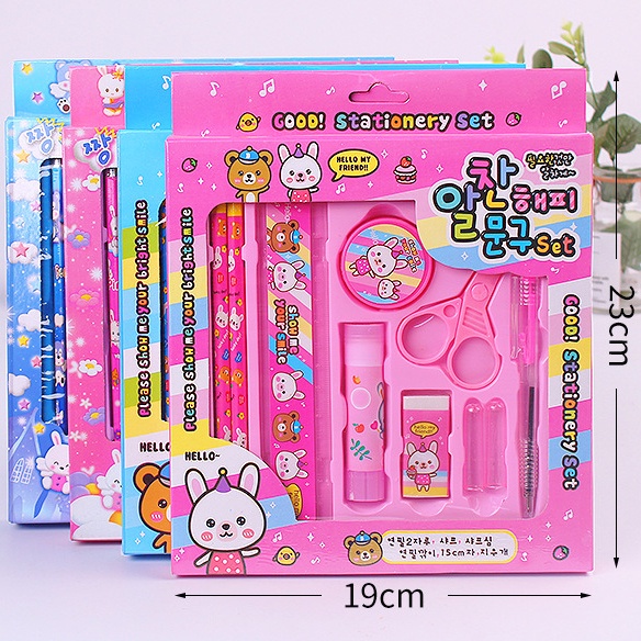 Bộ Dụng Cụ Học Tập Kiểu Hàn Quốc Dễ Thương Cho Bé