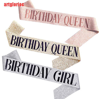 Băng Đeo Chéo Vải Satin In Chữ Birthday Queen / Girl 21 Dành Cho Tiệc Sinh Nhật