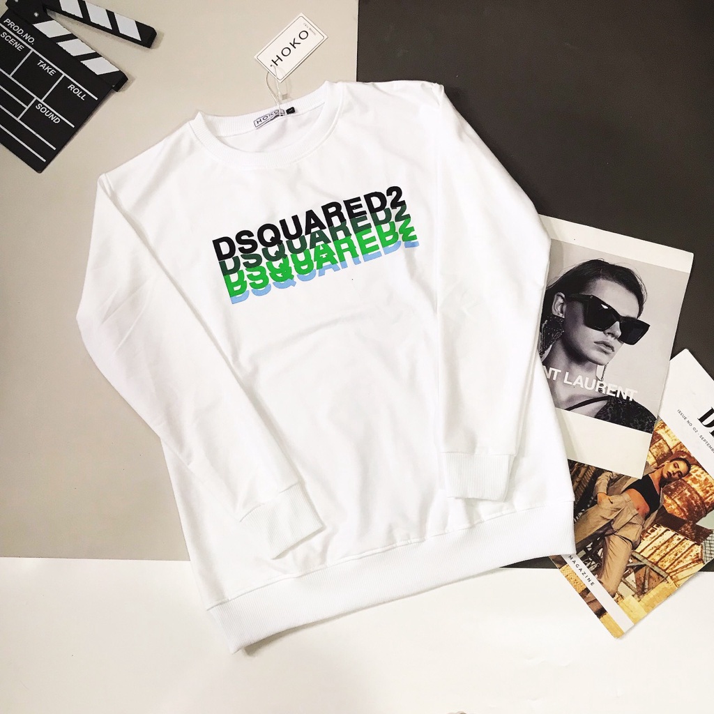 Áo Sweater Nam Nữ In Họa Tiết, Áo Thun Nam Dài Tay Chất Nỉ In Chữ DsQuareVải Mềm Mịn Giữ Ấm Co Giãn Tốt 2 Màu Trắng, Đen | BigBuy360 - bigbuy360.vn